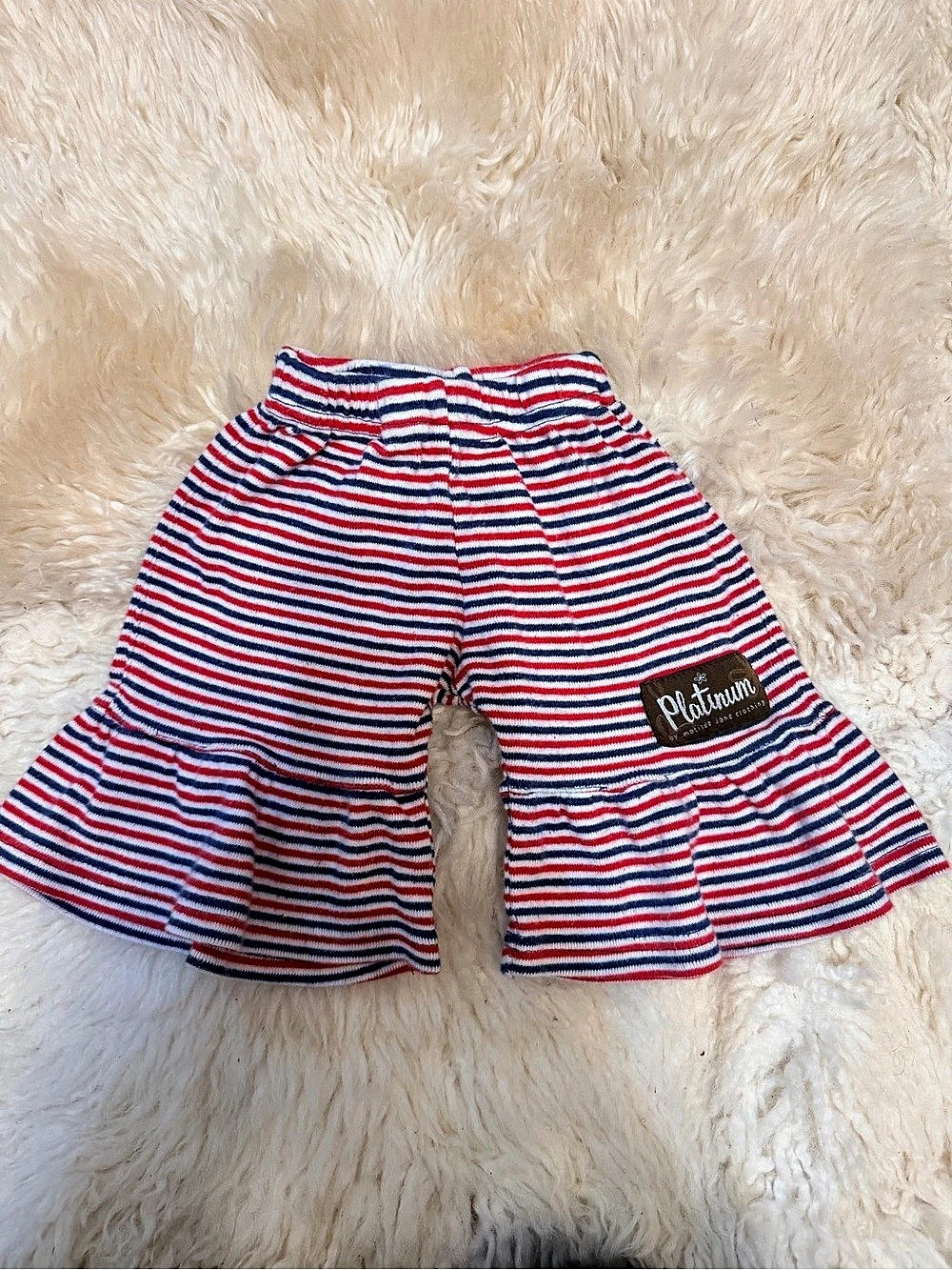Platinum by Matilda Jane Kids Striped Flare Shorts in Red white and blue